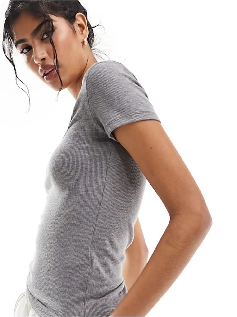 NWT ✨ Abercrombie & Fitch Women's Square Neck Short Sleeve Rib Tee - small